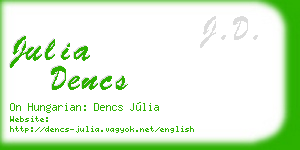 julia dencs business card